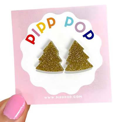 2024 Glitter Christmas Tree Studs - 21 Styles Available-Pipp Pop