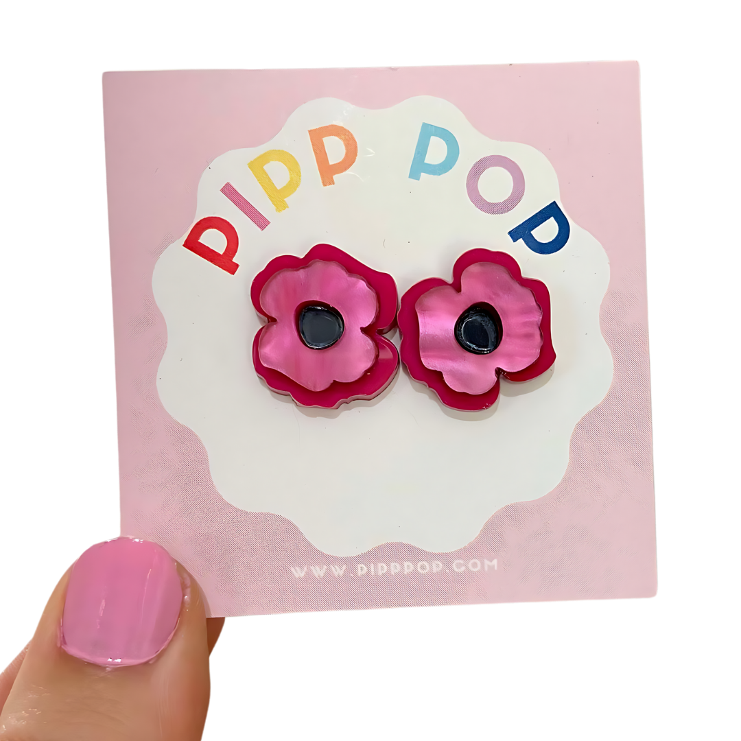 Pip's Poppy Studs - 3 Colours Available-Pipp Pop