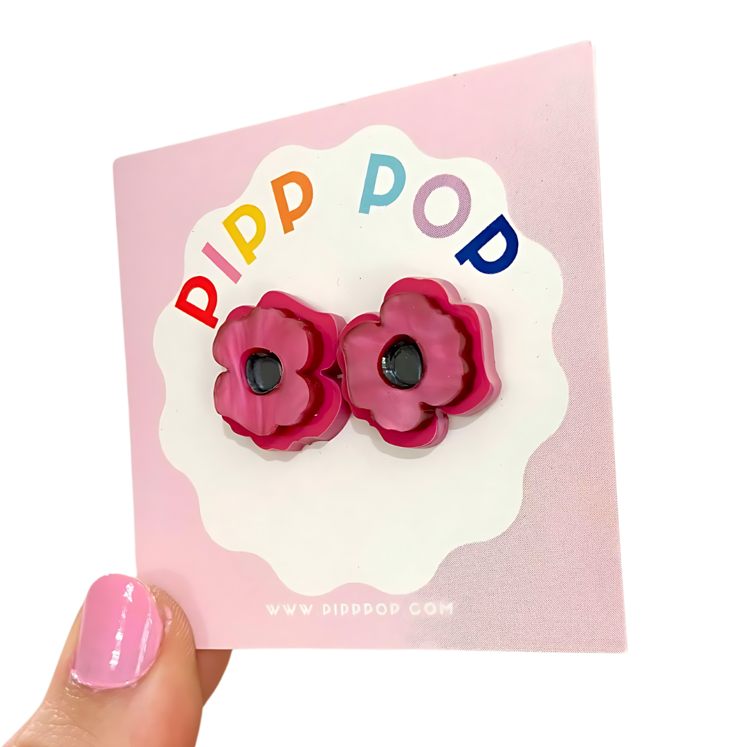 Pip's Poppy Studs - 3 Colours Available-Pipp Pop