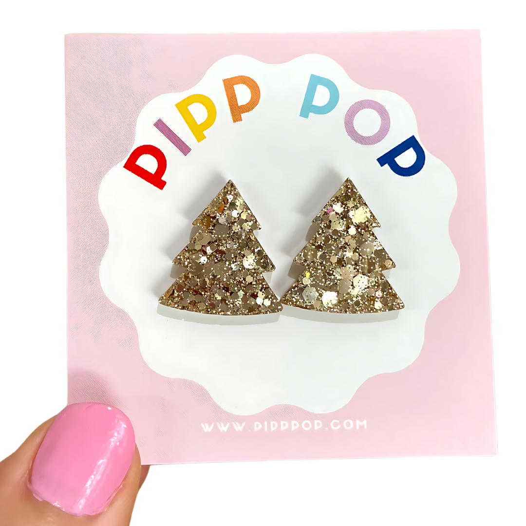 2024 Glitter Christmas Tree Studs - 21 Styles Available-Pipp Pop