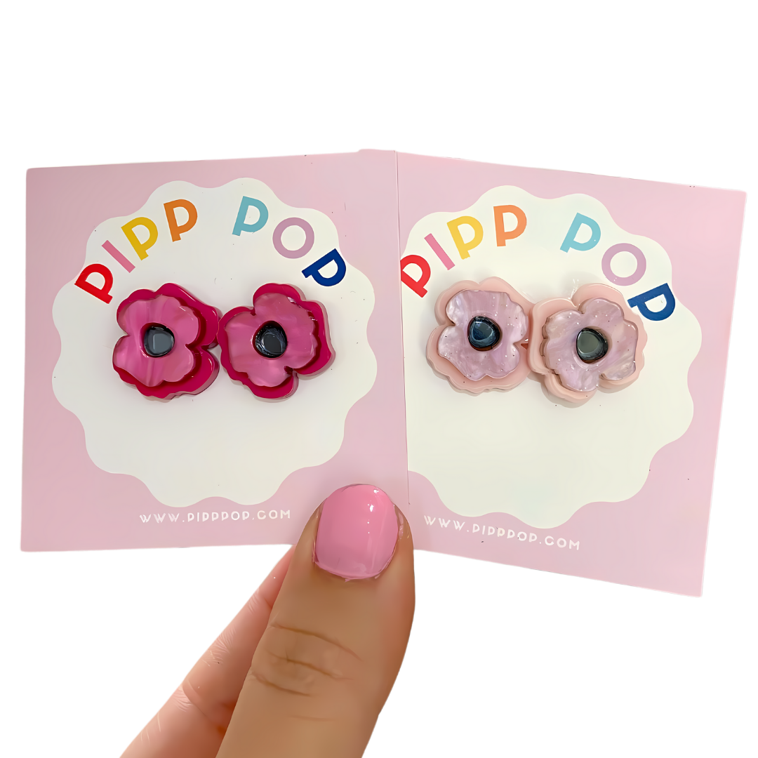 Pip's Poppy Studs - 3 Colours Available-Pipp Pop