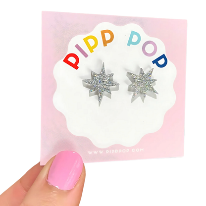 2024 Glitter Star Studs - 8 Styles Available-Pipp Pop