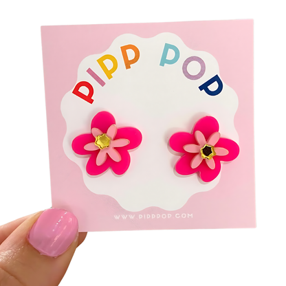 Mini Jessie Flower Studs - 10 Colours Available-Pipp Pop