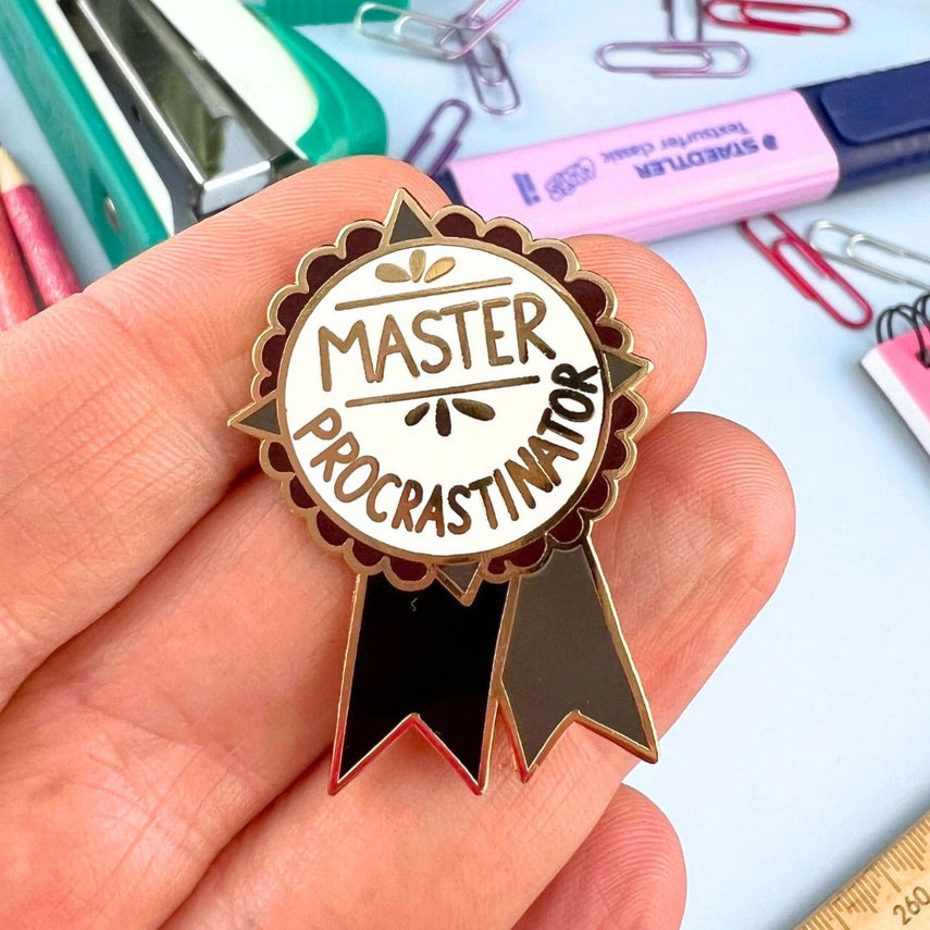 Master Procrastinator Award Lapel Pin-Pipp Pop