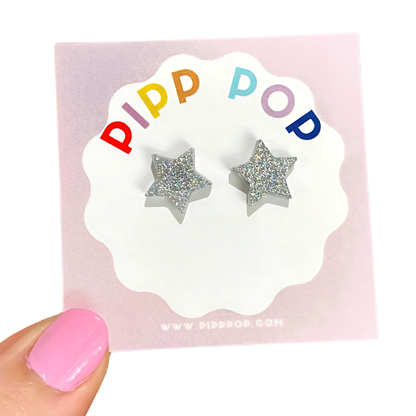 2024 Glitter Star Studs - 8 Styles Available-Pipp Pop