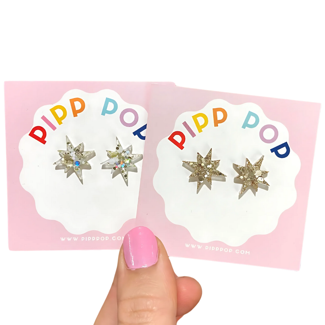 2024 Glitter Star Studs - 8 Styles Available-Pipp Pop