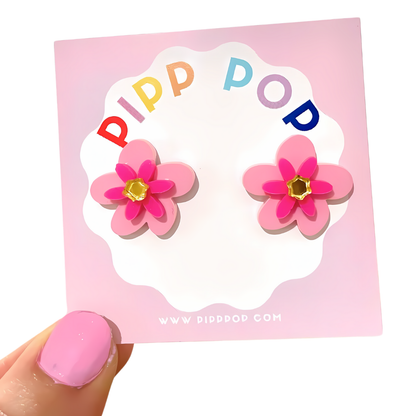 Mini Jessie Flower Studs - 10 Colours Available-Pipp Pop