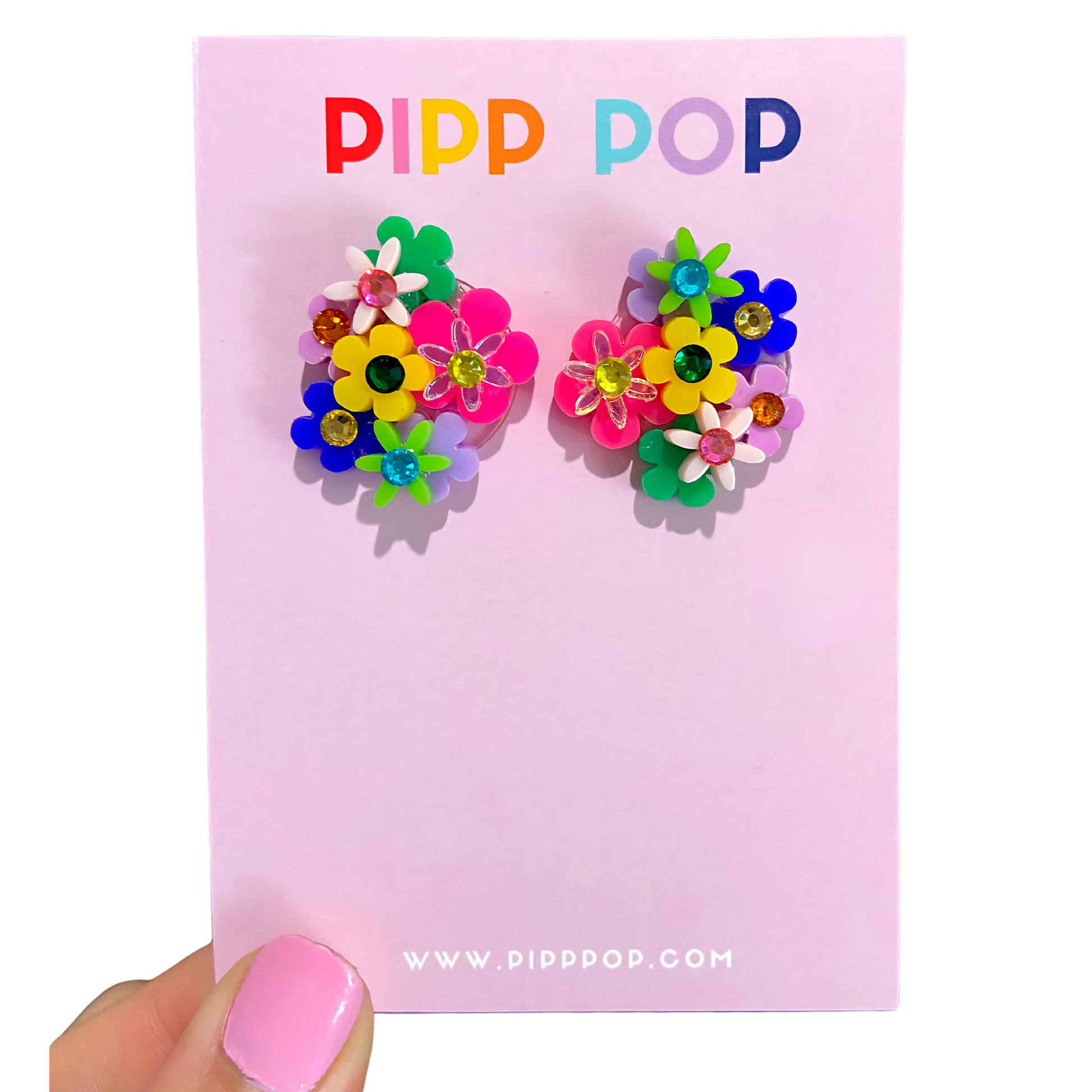 Flower Bouquet Studs - 8 Colours Available-Pipp Pop