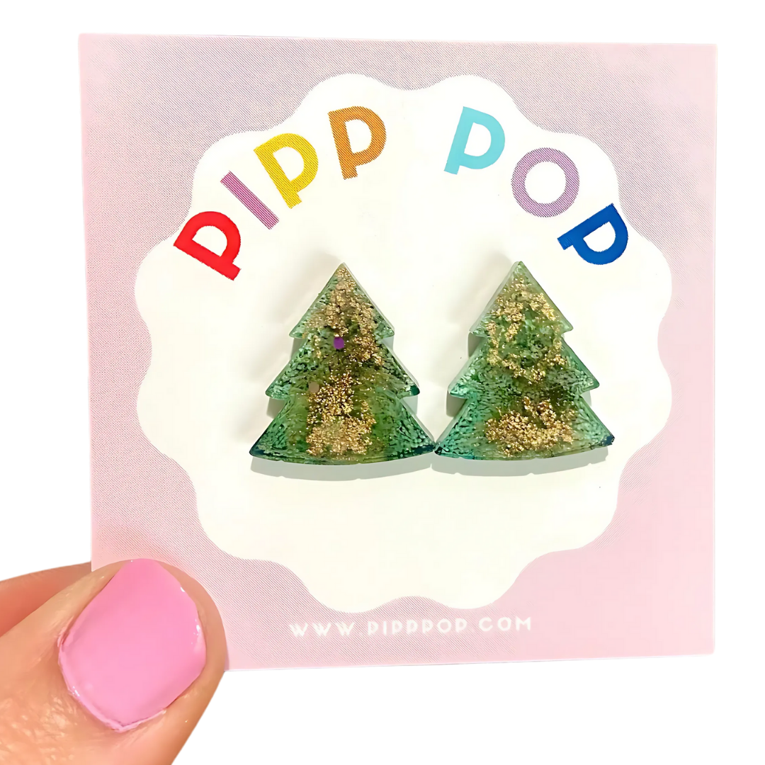 2024 Glitter Christmas Tree Studs - 21 Styles Available-Pipp Pop