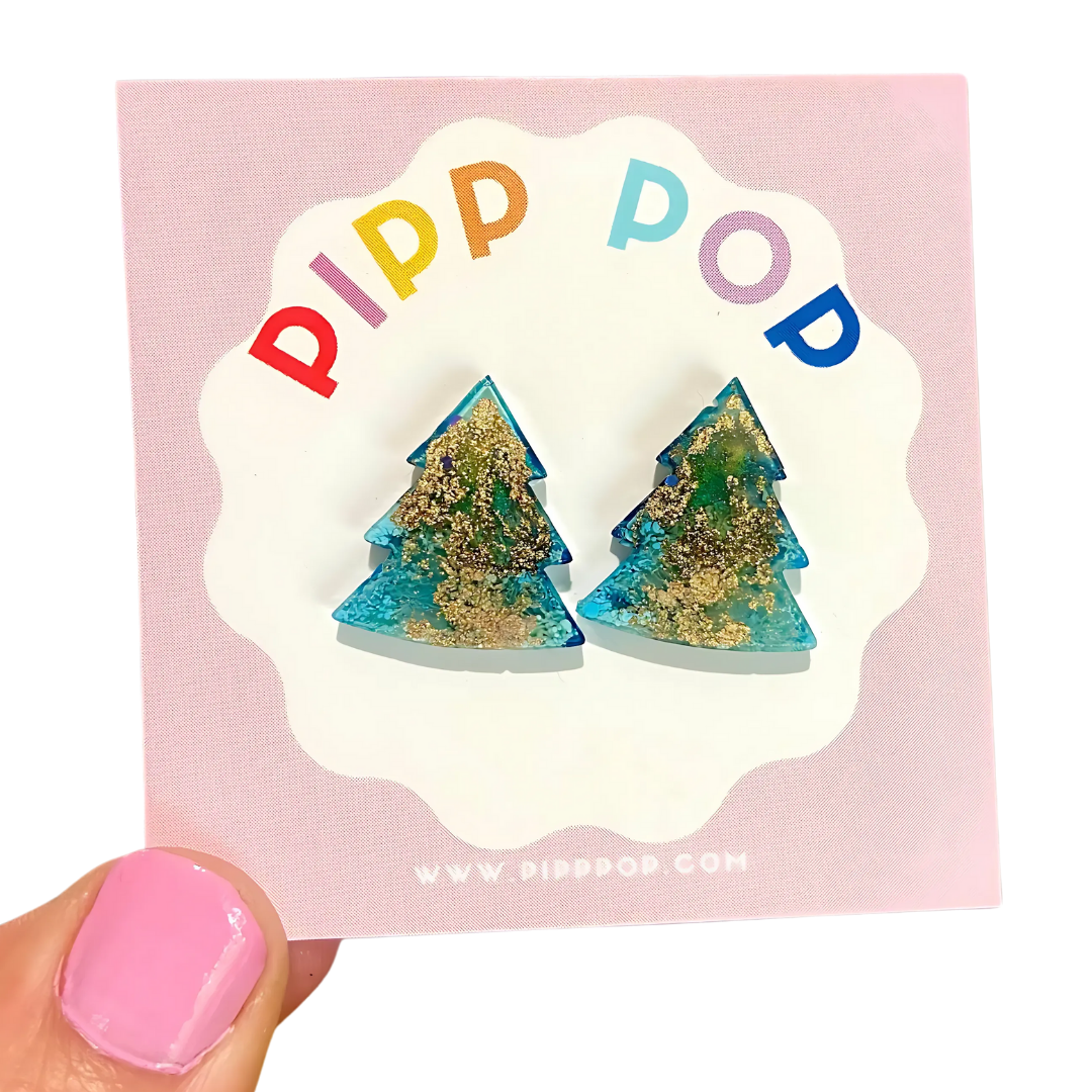 2024 Glitter Christmas Tree Studs - 21 Styles Available-Pipp Pop