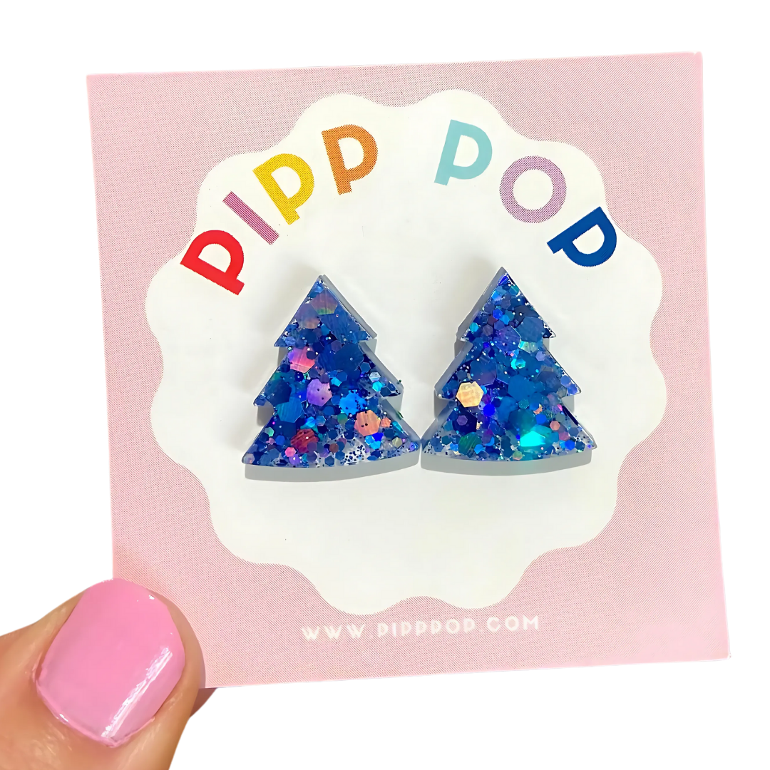 2024 Glitter Christmas Tree Studs - 21 Styles Available-Pipp Pop