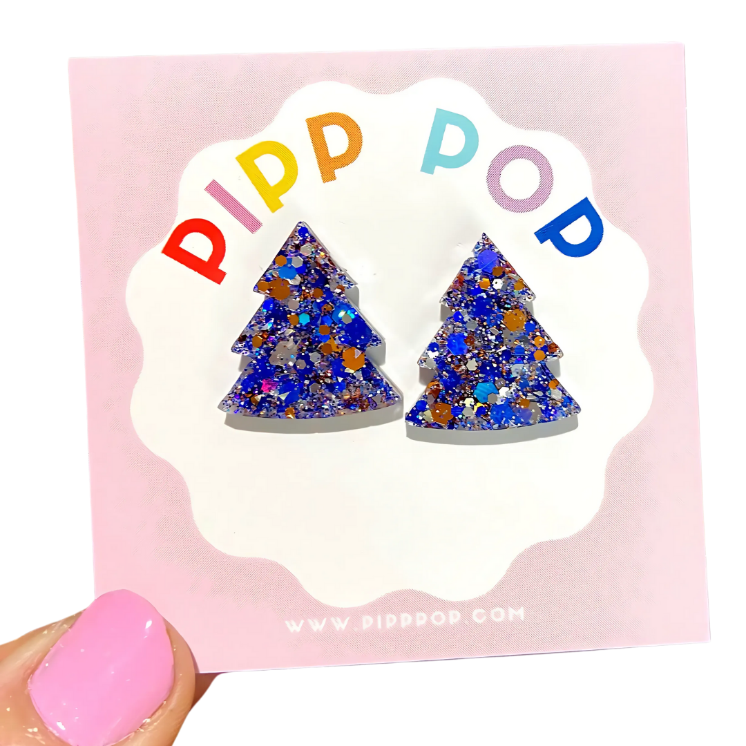 2024 Glitter Christmas Tree Studs - 21 Styles Available-Pipp Pop