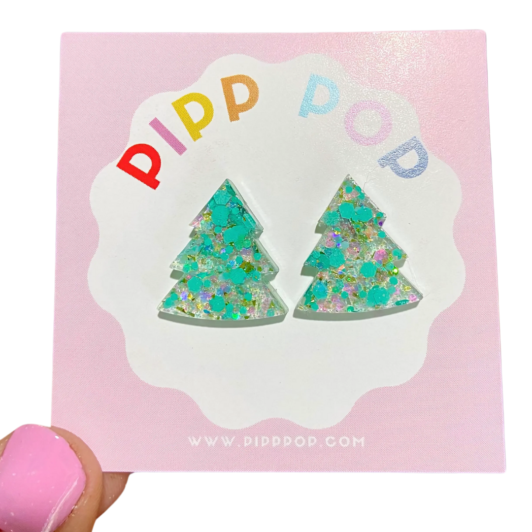 2024 Glitter Christmas Tree Studs - 21 Styles Available-Pipp Pop