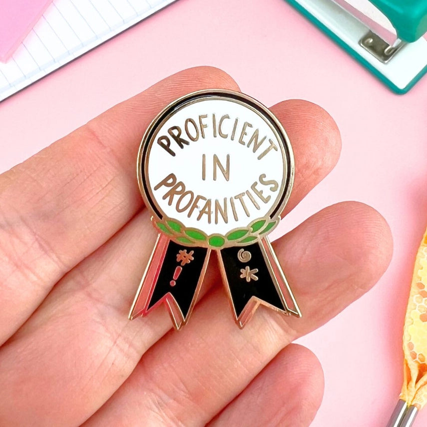 Proficient in Profanities Award Lapel Pin-Pipp Pop