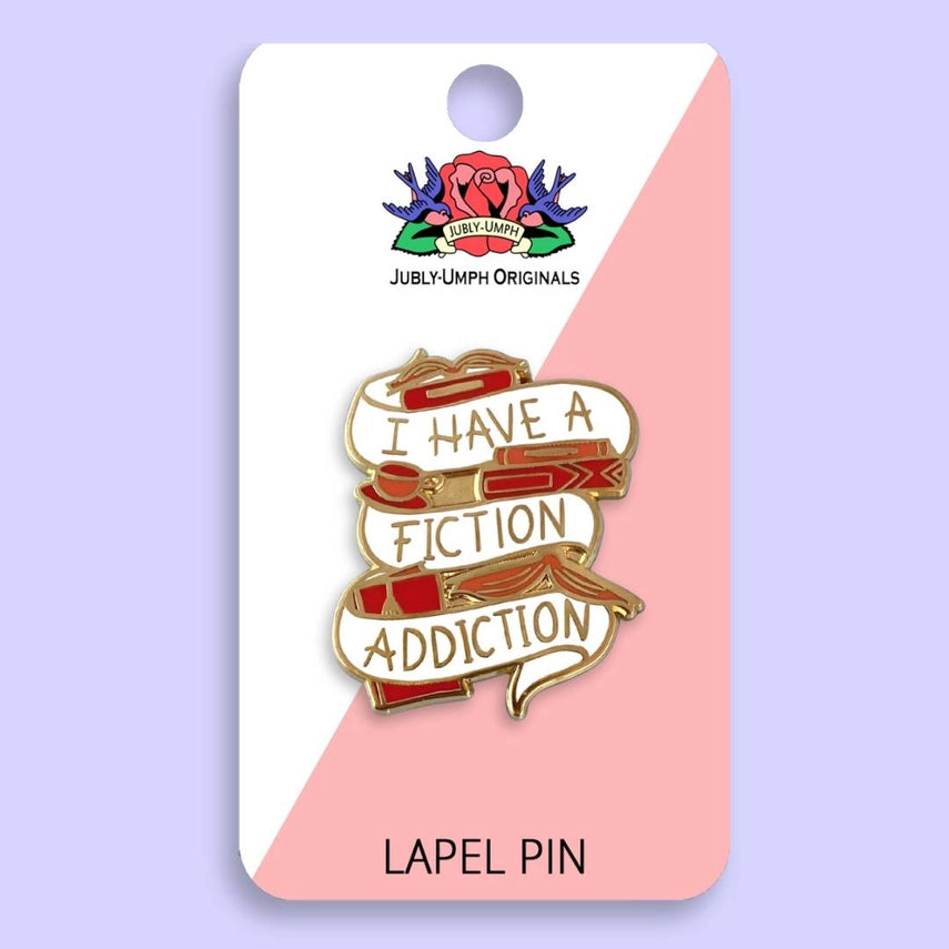 I Have A Fiction Addiction Lapel Pin-Pipp Pop