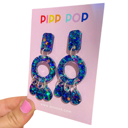 Aria Glitter Dangles - Blue Illusion - 3 Styles available-Pipp Pop
