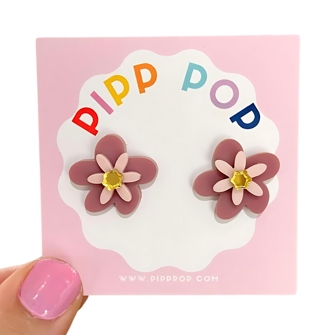 Mini Jessie Flower Studs - 10 Colours Available-Pipp Pop