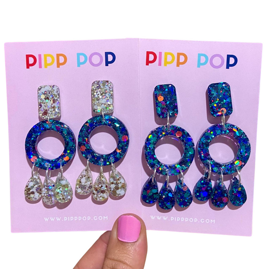 Aria Glitter Dangles - Blue Illusion - 3 Styles available-Pipp Pop