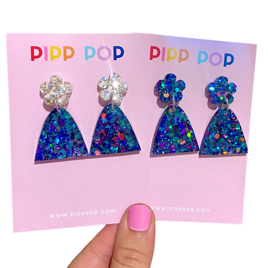 Evie Glitter Dangles - Blue Illusion - 2 styles available-Pipp Pop