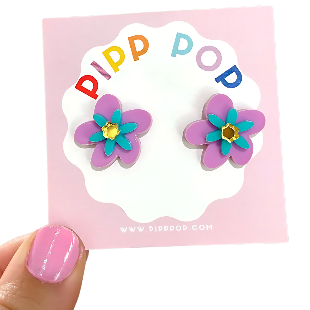 Mini Jessie Flower Studs - 10 Colours Available-Pipp Pop