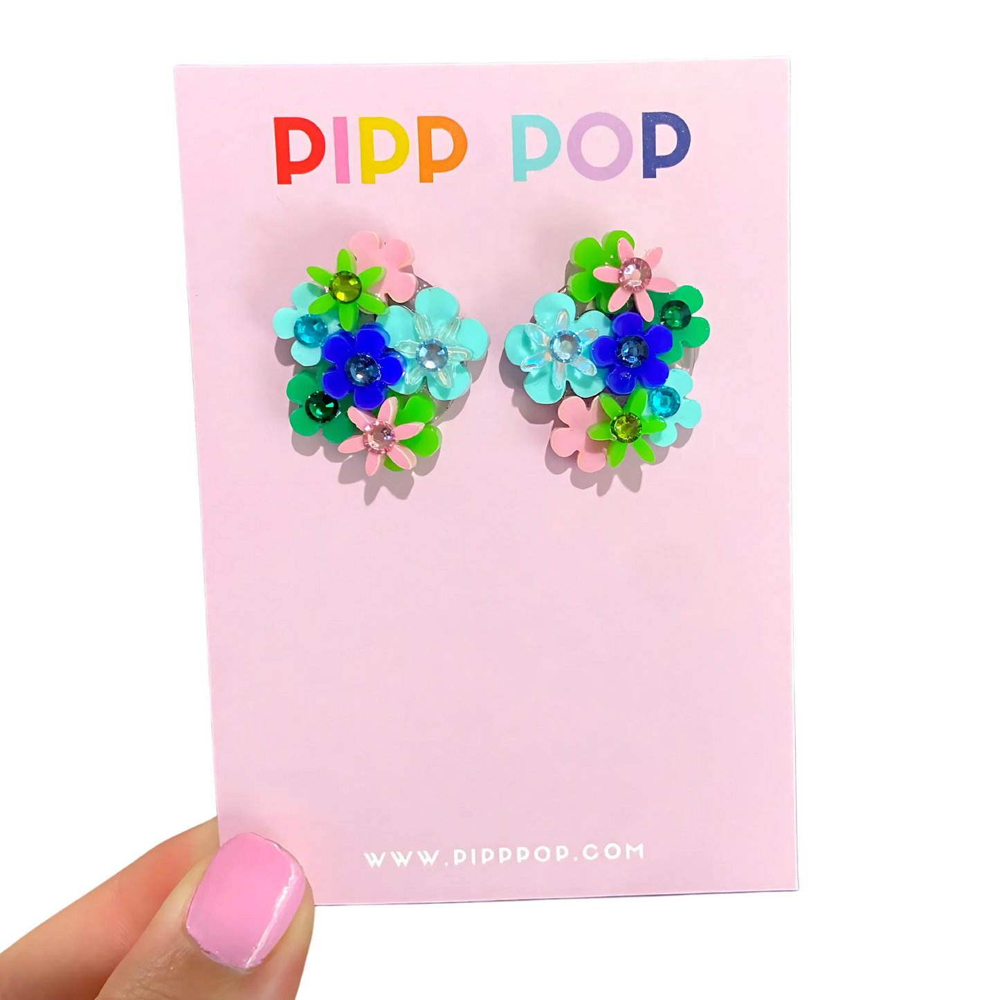 Flower Bouquet Studs - 8 Colours Available-Pipp Pop