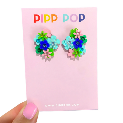 Flower Bouquet Studs - 8 Colours Available-Pipp Pop