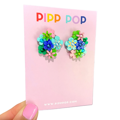 Flower Bouquet Studs - 8 Colours Available-Pipp Pop