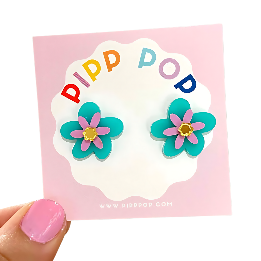 Mini Jessie Flower Studs - 10 Colours Available-Pipp Pop