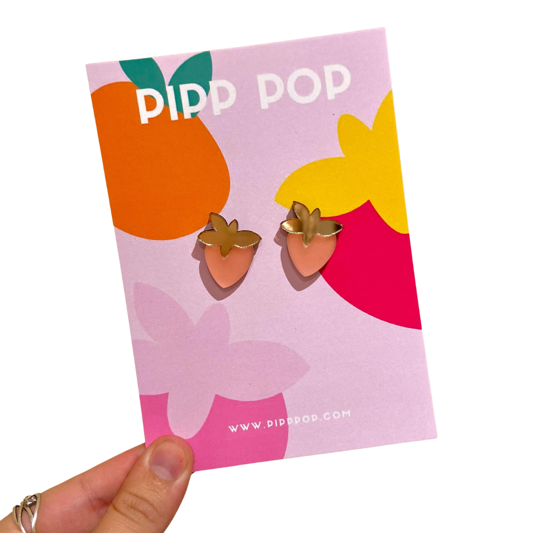 Strawberry Kisses Studs-Pipp Pop