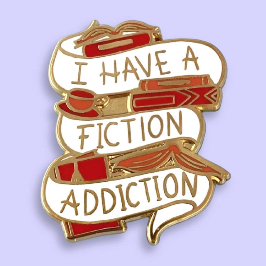 I Have A Fiction Addiction Lapel Pin-Pipp Pop