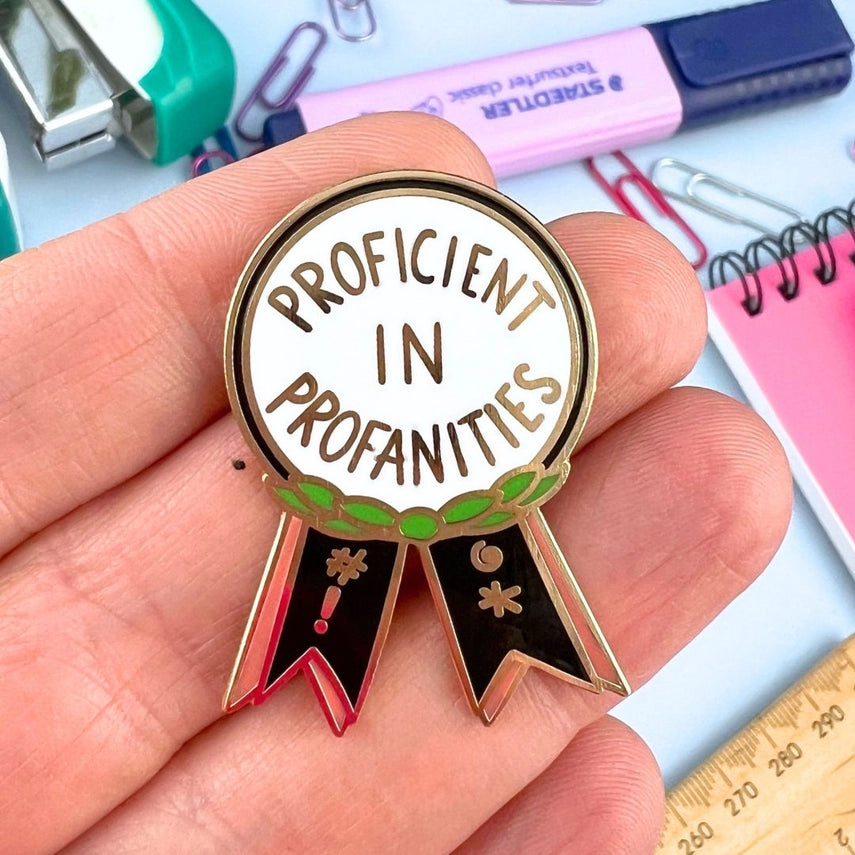 Proficient in Profanities Award Lapel Pin-Pipp Pop