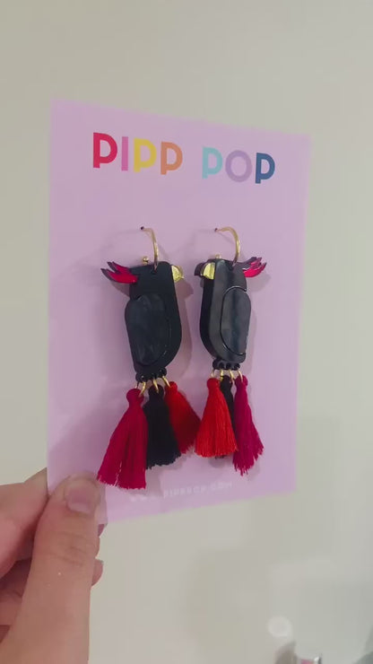 Red Tailed Black Cockatoo Dangles