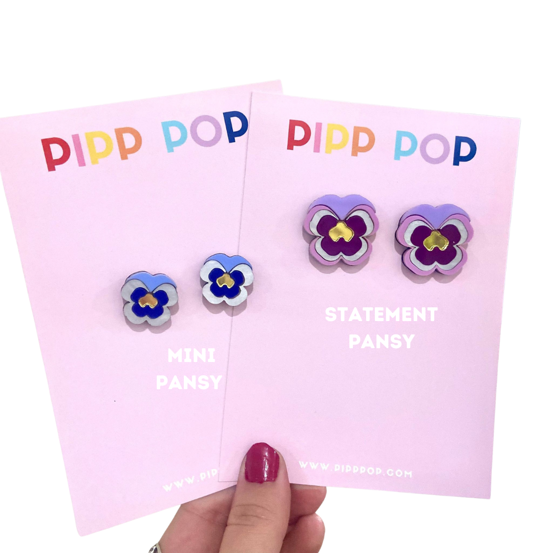 Pansy Statement Studs - 3 Colours Available-Pipp Pop