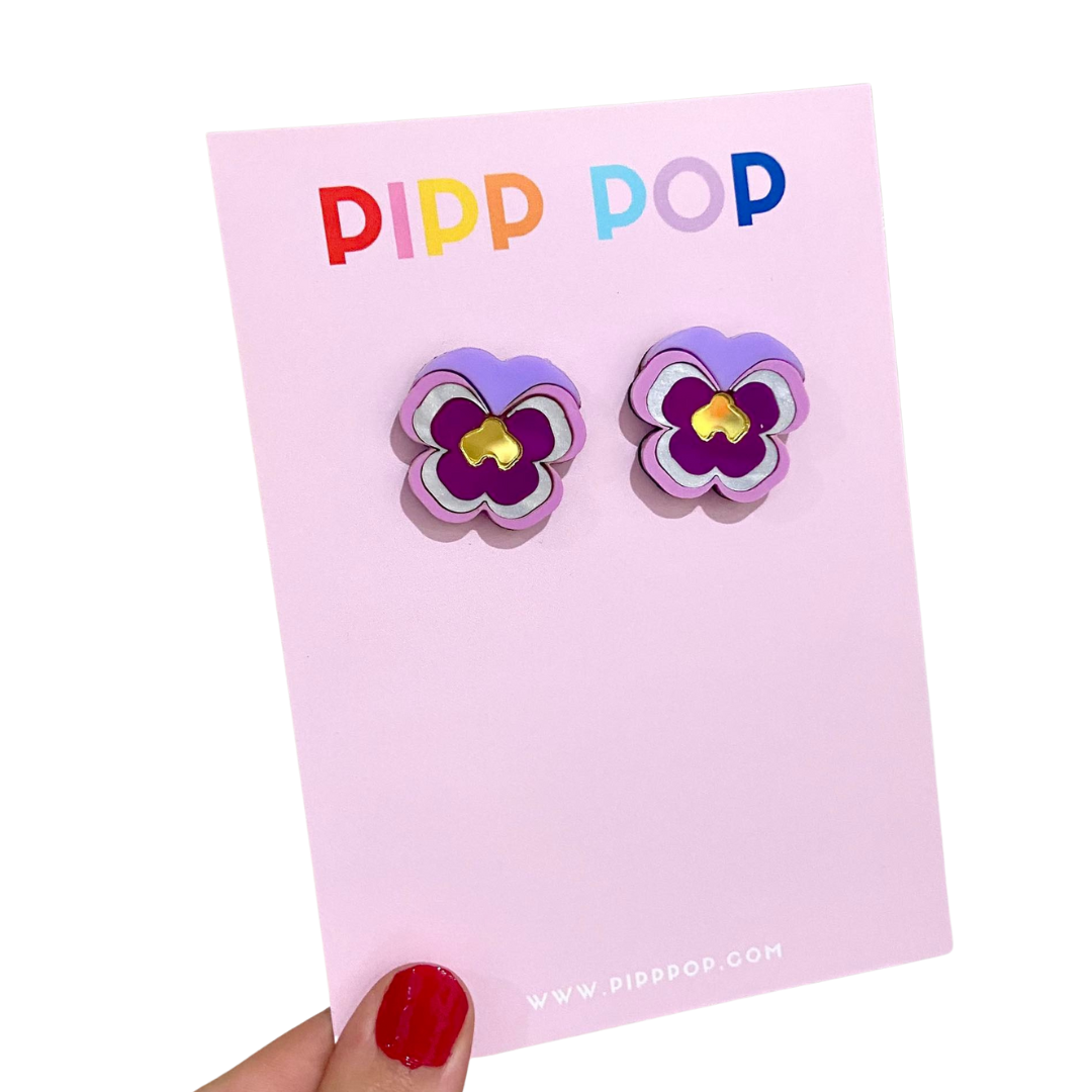 Pansy Statement Studs - 3 Colours Available-Pipp Pop