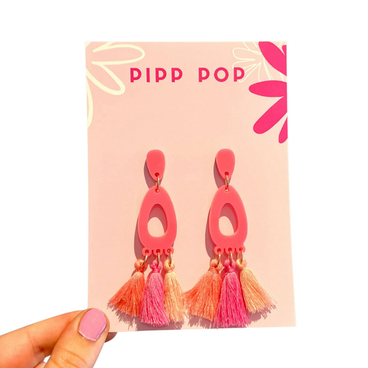 Remi Tassel Dangles - Pink 1.0-Pipp Pop