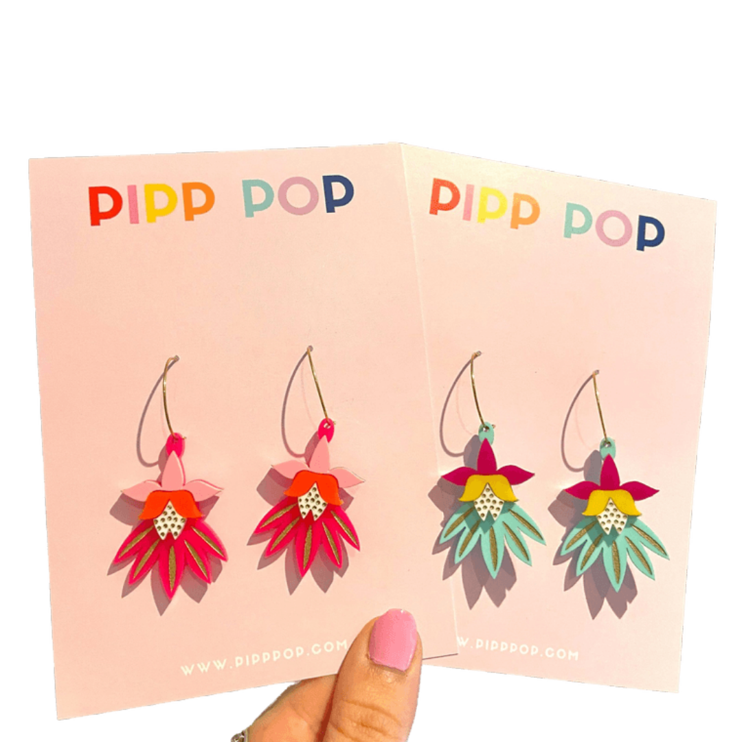 Dancing Blooms Statement Dangles - 6 Colours Available-Pipp Pop