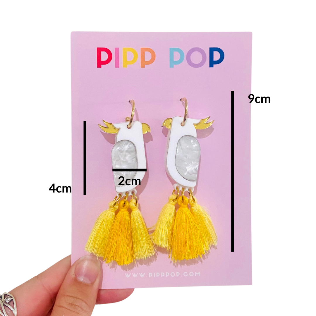 Yellow Cockatoo Dangles-Pipp Pop