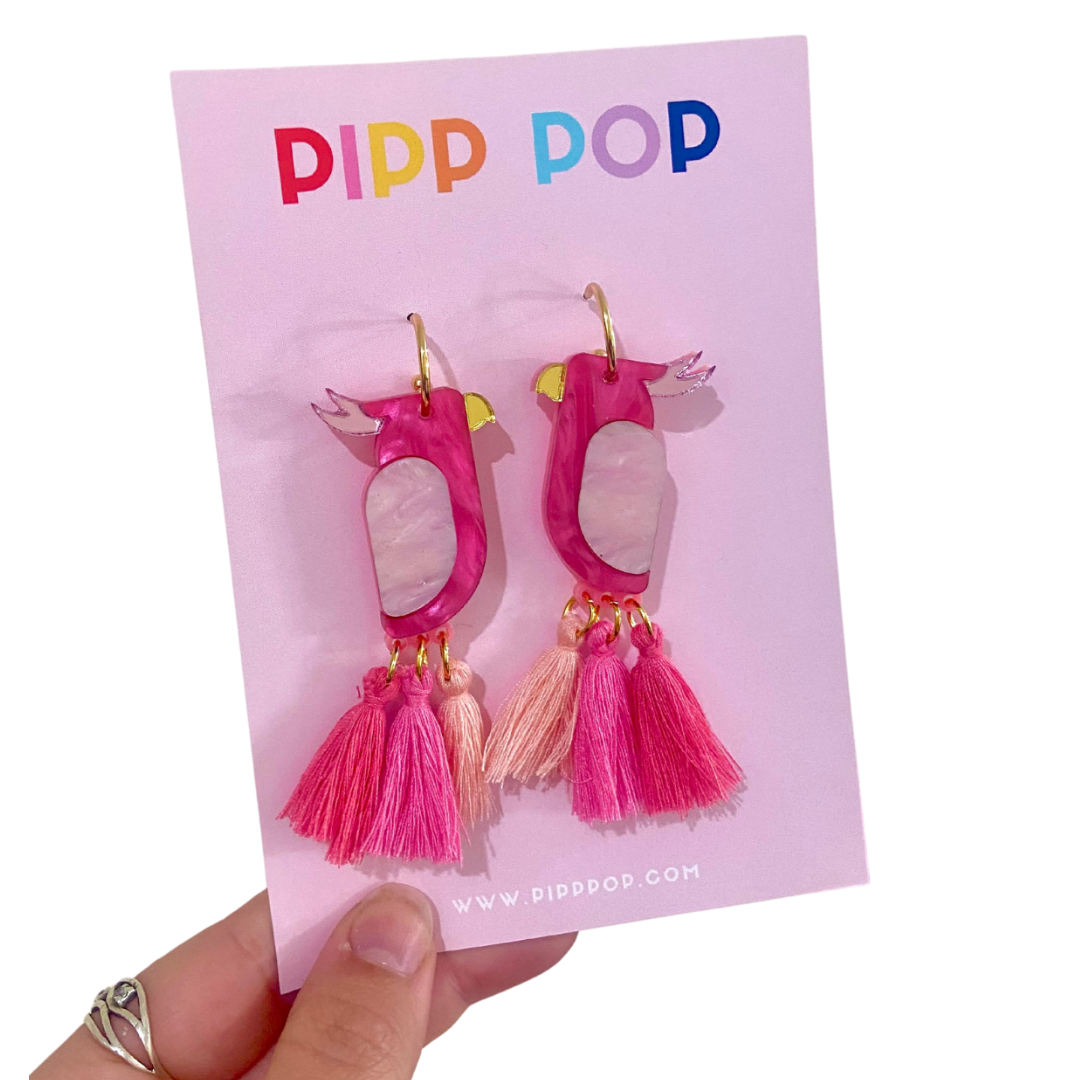 Pink Galah Dangles-Pipp Pop