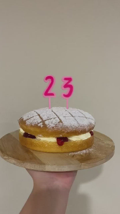 Number Cake Topper - Blush + Fuchsia