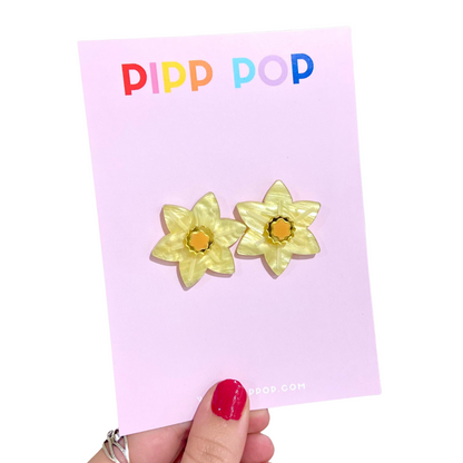 Daffodil Statement Studs-Pipp Pop