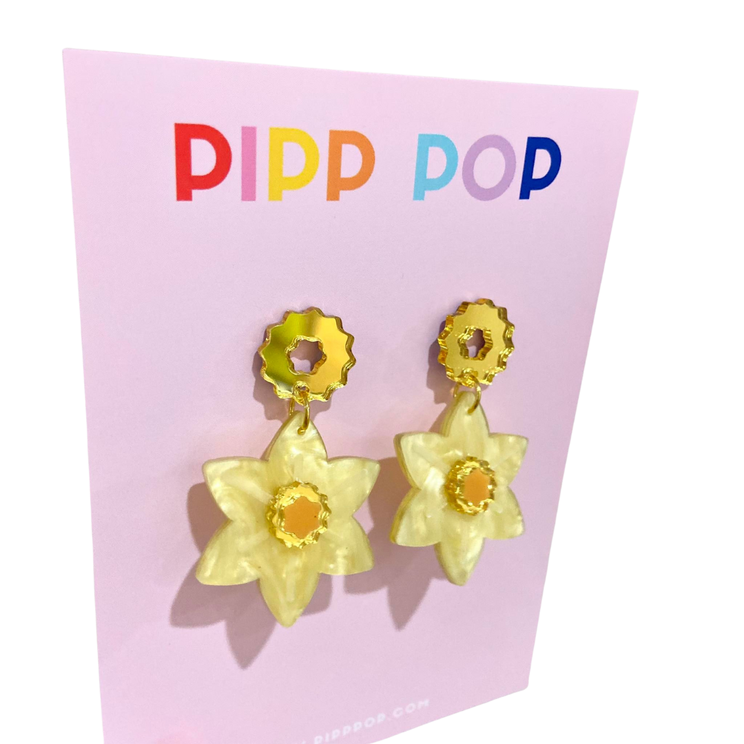 Daffodil Gold Dangles-Pipp Pop