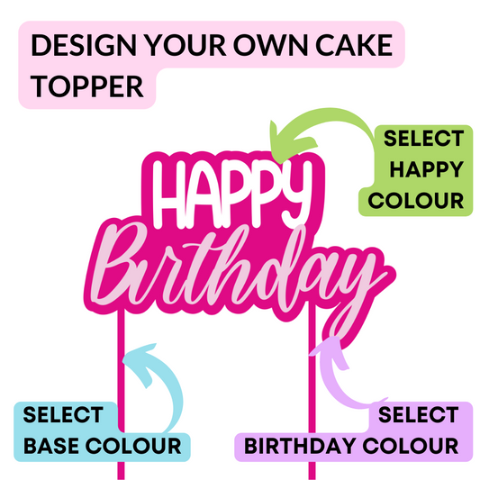 Happy Birthday Cake Topper - Design Your Own-Pipp Pop