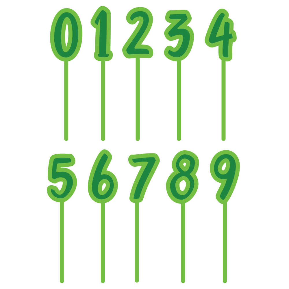 Number Cake Topper - Green-Pipp Pop