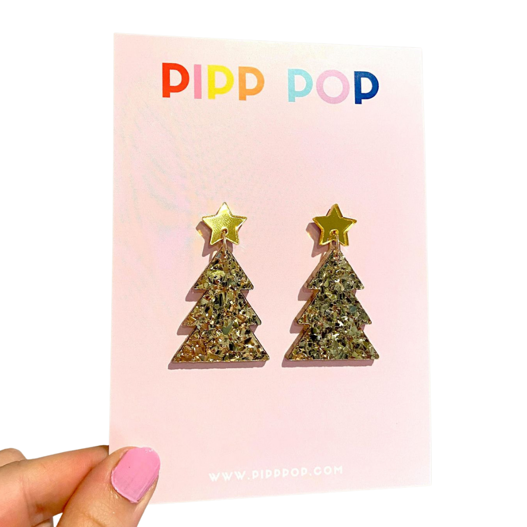 Christmas Tree Dangles - Gold-Pipp Pop