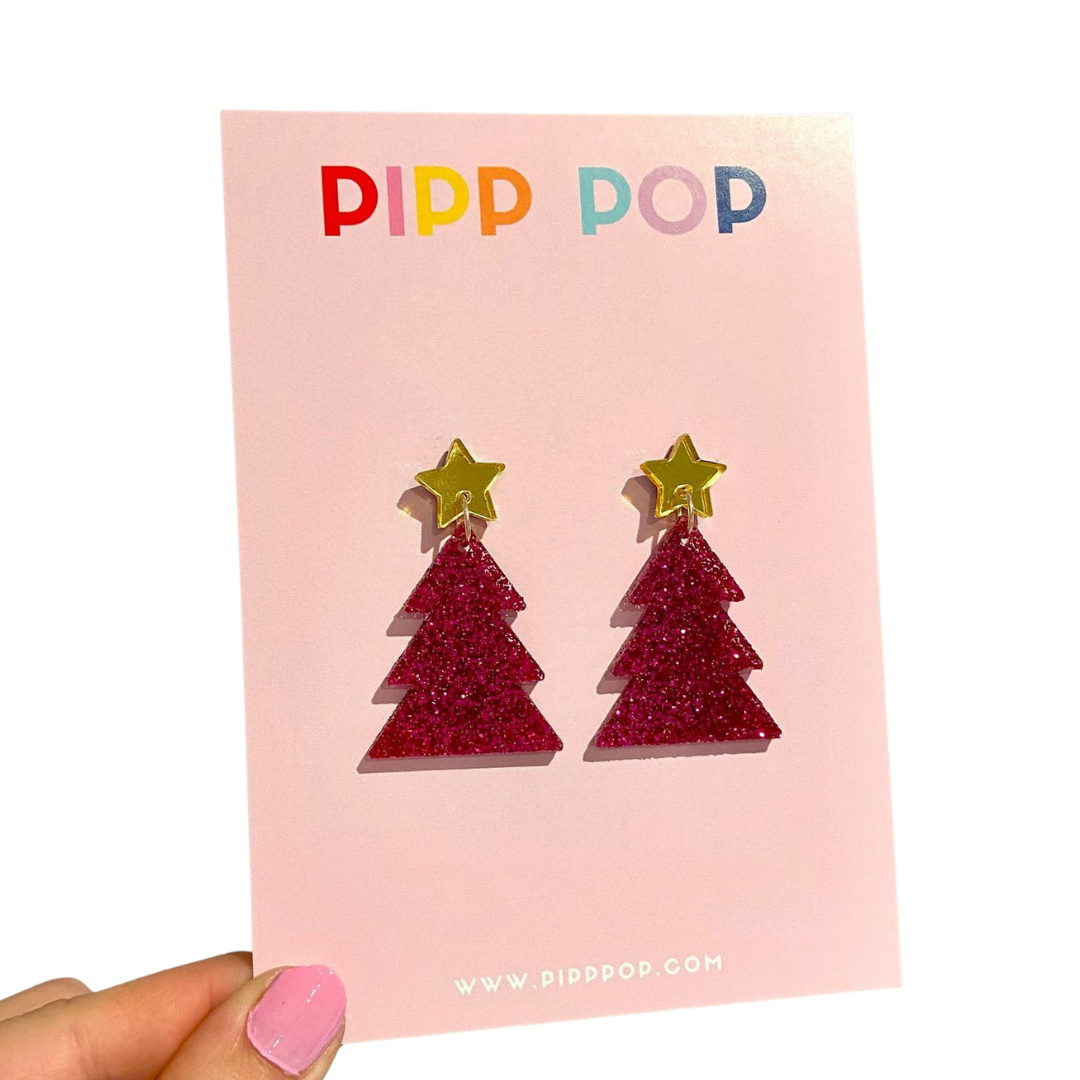 Christmas Tree Dangles - Pink-Pipp Pop